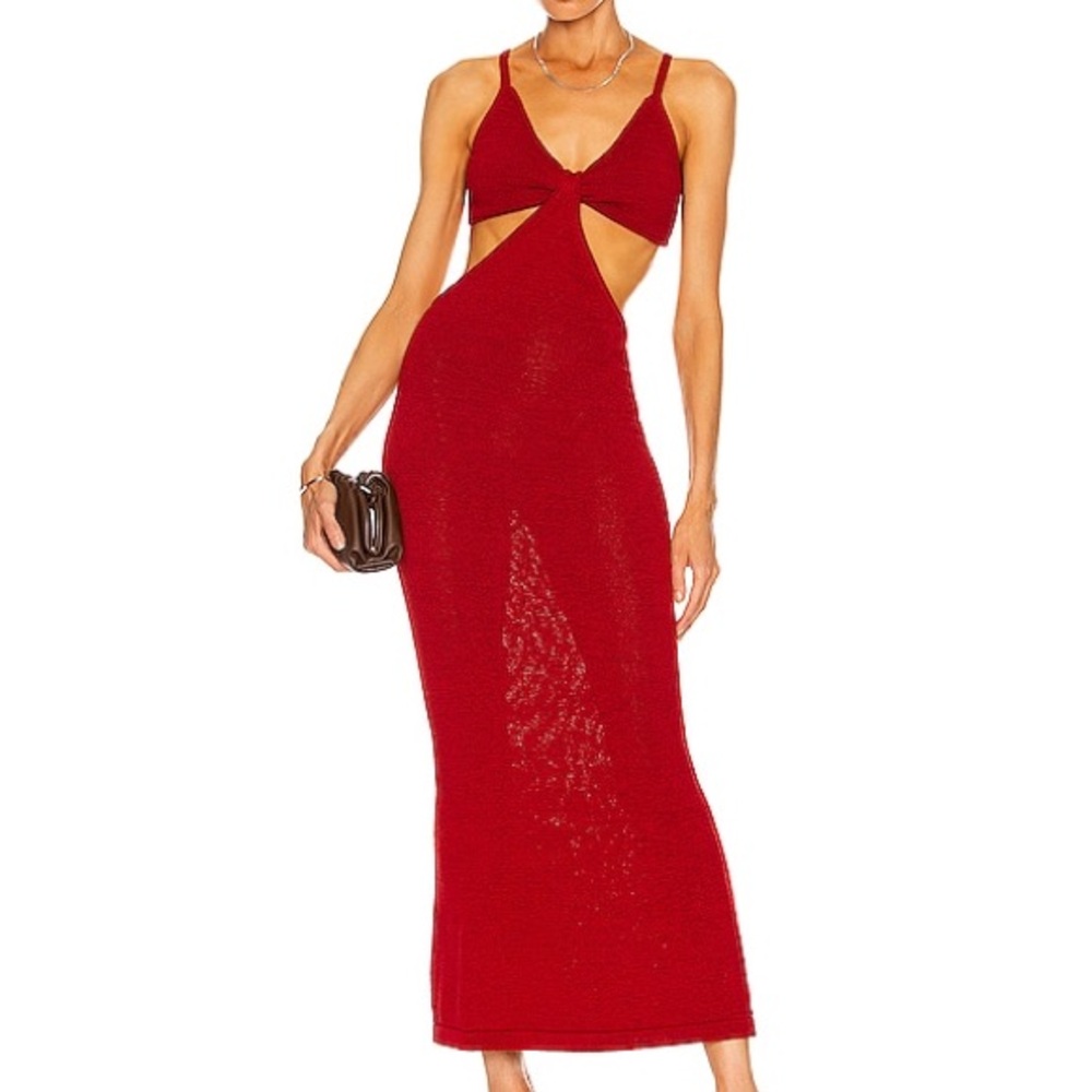 Cult Gaia Red Backless Cut-Out Sundress